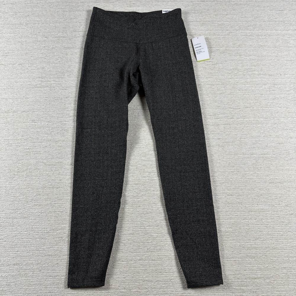 NWT Old Navy Cozecore Herringbone Leggings Gray High Rise Stretch Medium Preppy